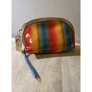 Catchfly STUDIOS Rainbow Large Makeup Bag W/ Zipper Close And Wristlet Strap